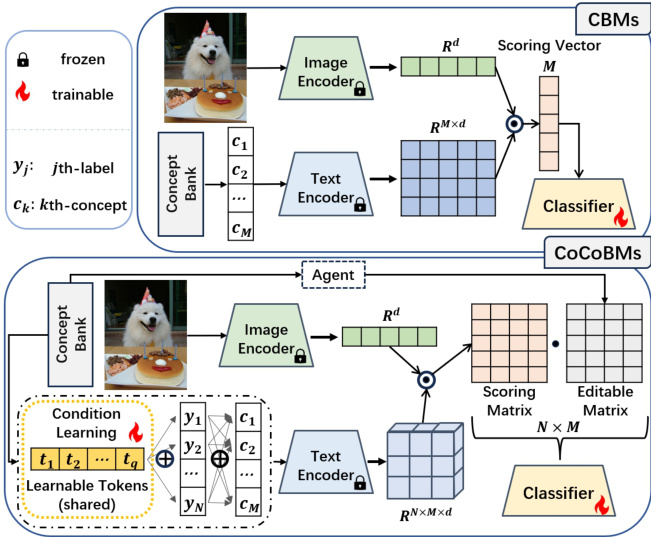 Architectural comparison of CBMs and CoCoBMs